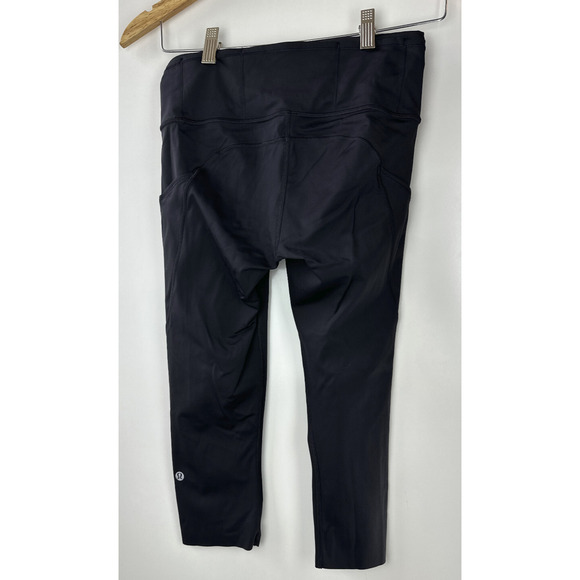 Lululemon Fast Free Crop II Nulux 19" Pants High Rise Run Wicking Black Size 6 - Picture 7 of 14